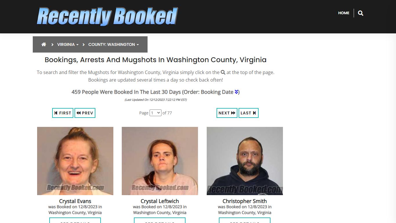 Bookings, Arrests and Mugshots in Washington County, Virginia